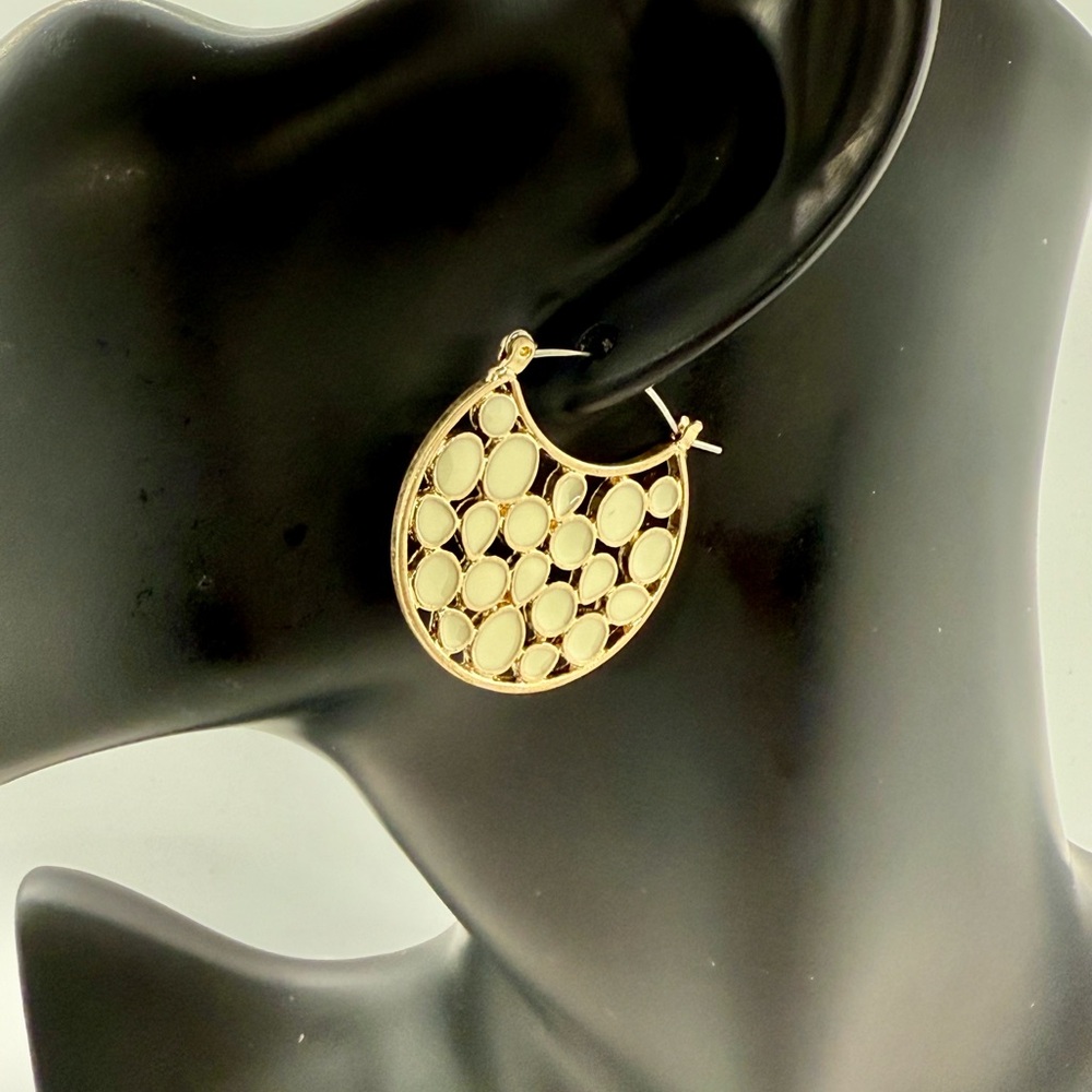 The Sak Gold Patterned Earrings - Picture 2 of 5